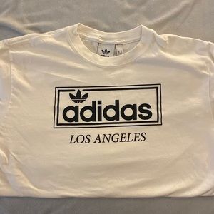 Adidas, white tee, size medium